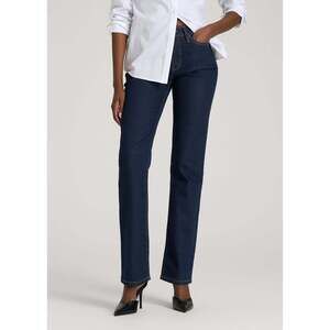 American Tall Mid-Rise Straight Fit Jeans for Tall Women in Deep Indigo Wash Siz